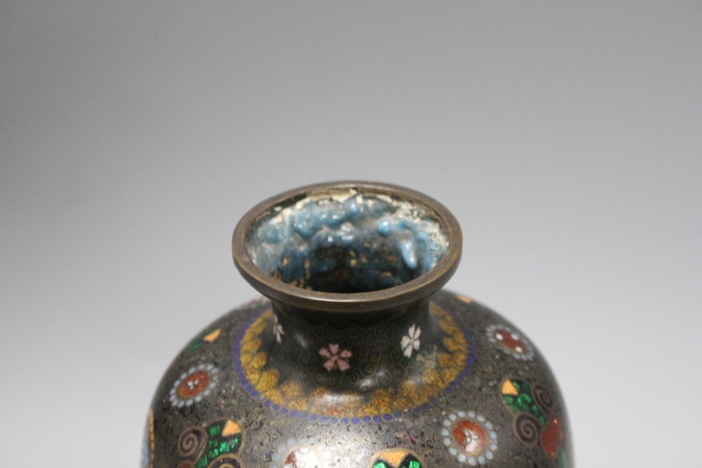 A Japanese cloisonne vase, with mons decoration, 27cm